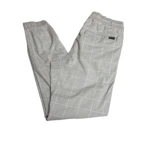 LHollister XS Gray CHECKERED jogger pants with real pockets and tie waist